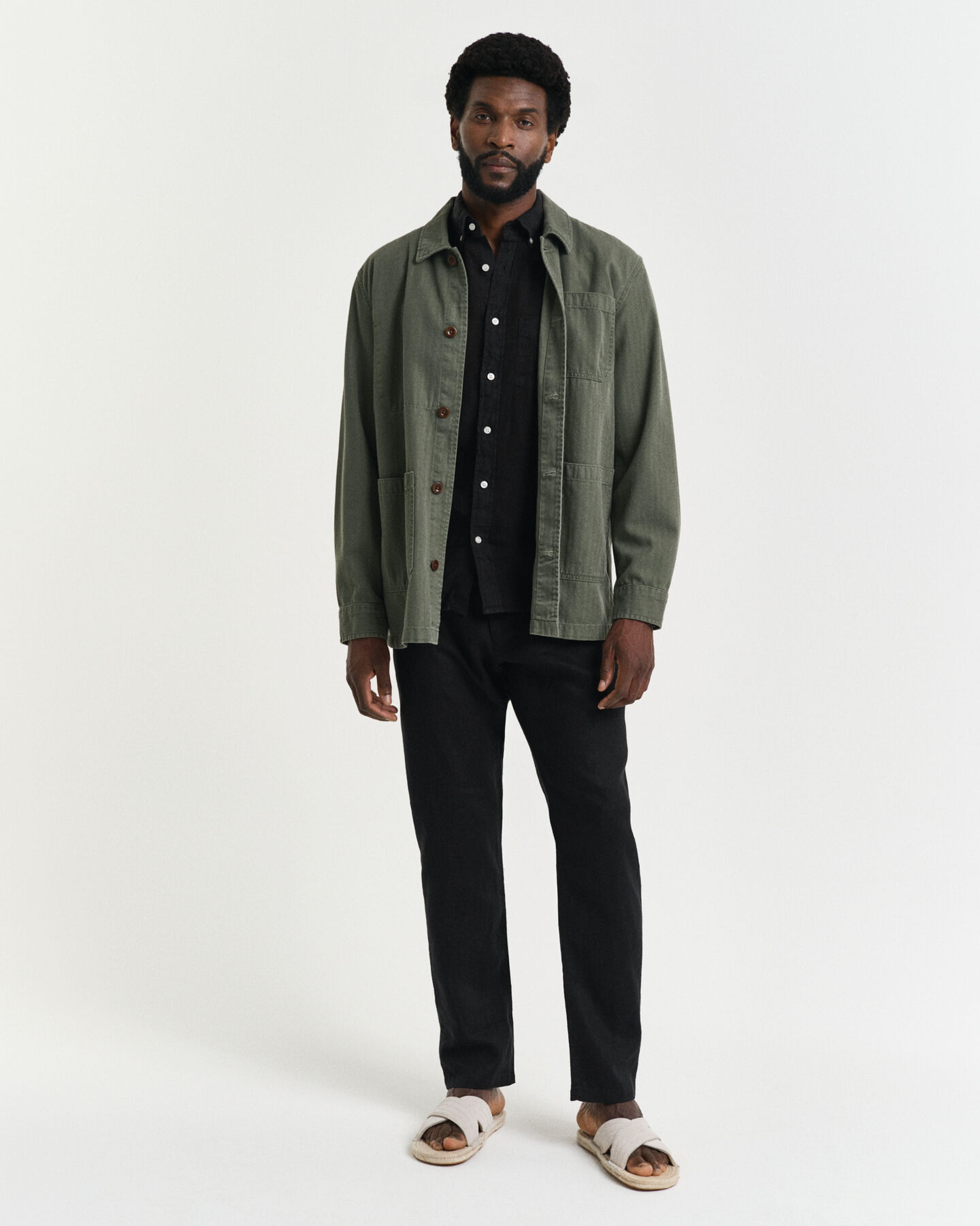 Pantaloni con coulisse in lino relaxed fit