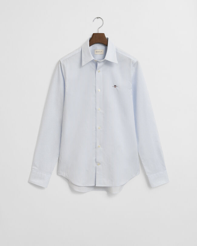 Camicia in popeline elasticizzato a righe slim fit