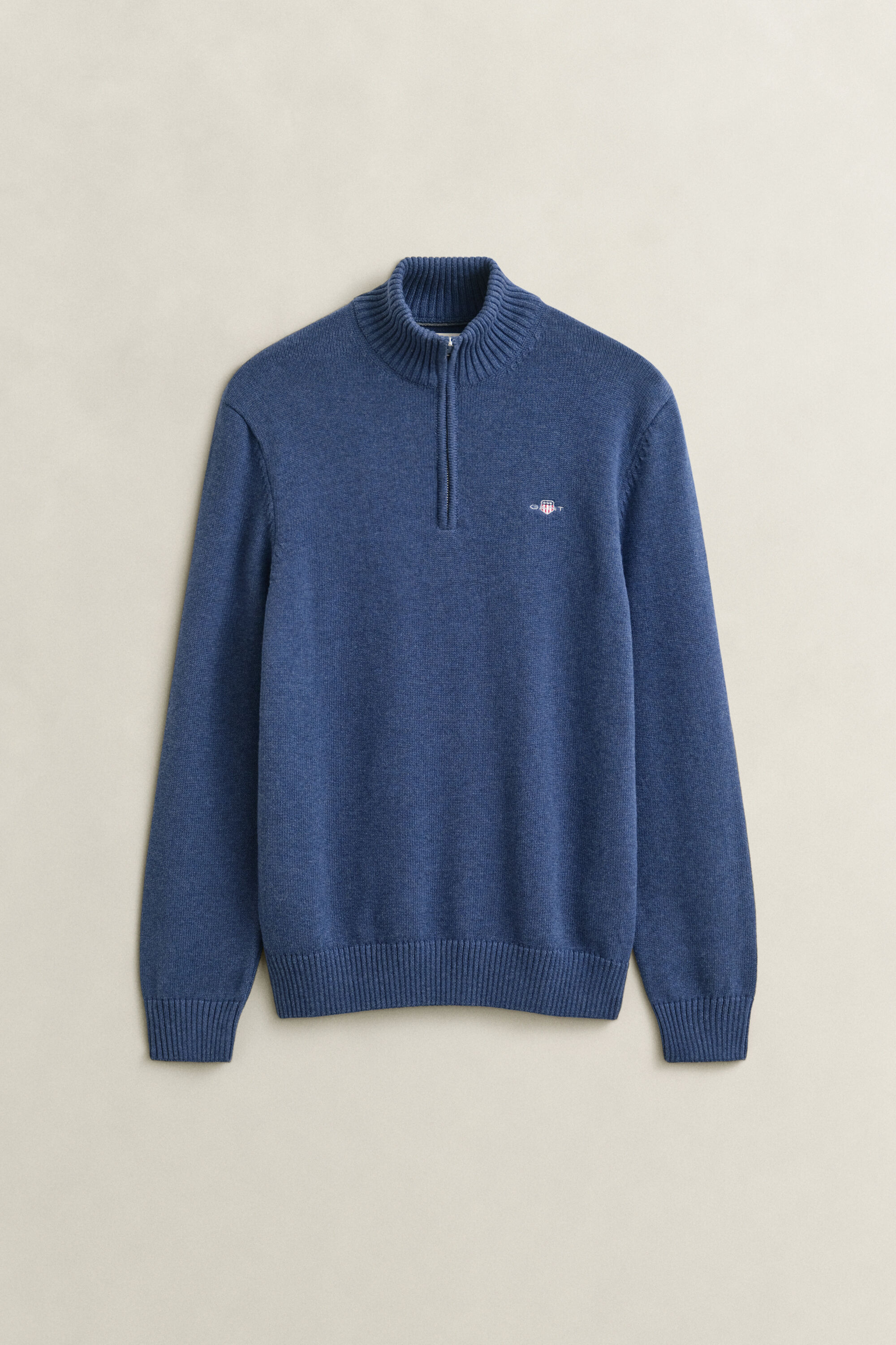 Maglia in cotone casual con zip corta