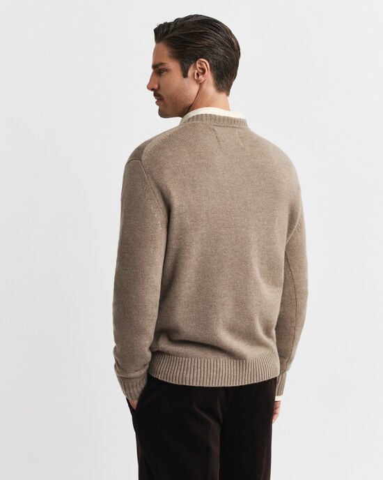 Maglia girocollo in morbido misto cashmere