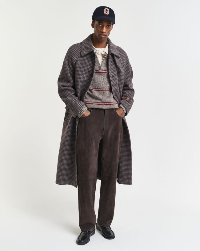 Jeans gamba dritta in camoscio