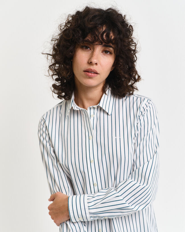 Camicia classica in popeline a righe regular fit