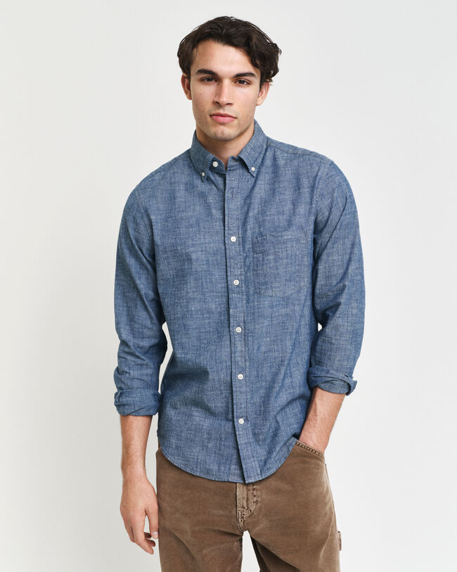 Camicia indaco in chambray regular fit
