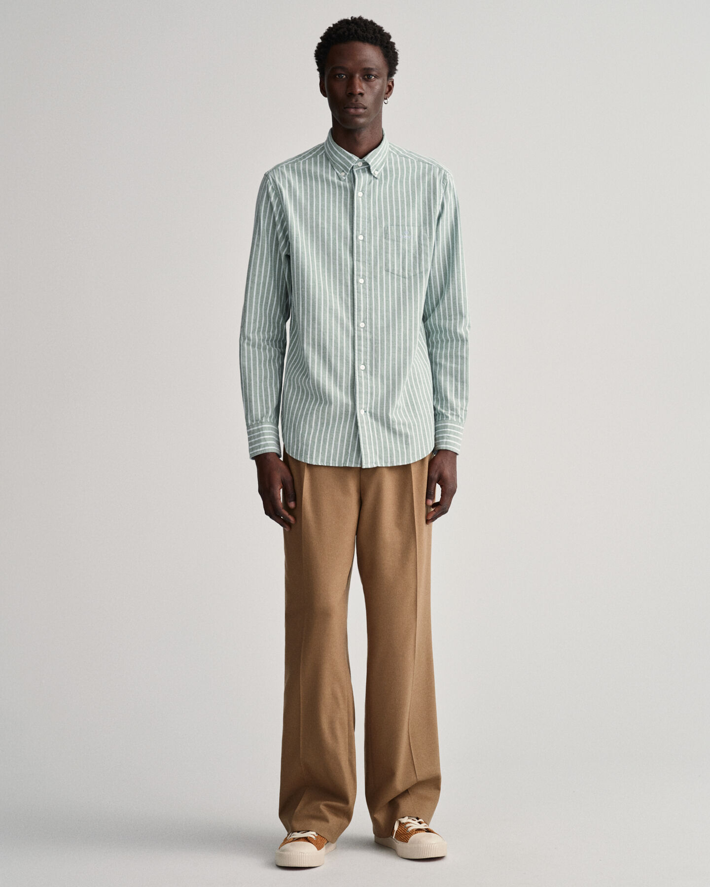 Camicia in Oxford leggero a righe regular fit