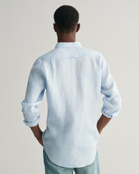 Camicia di lino pied de poule slim fit