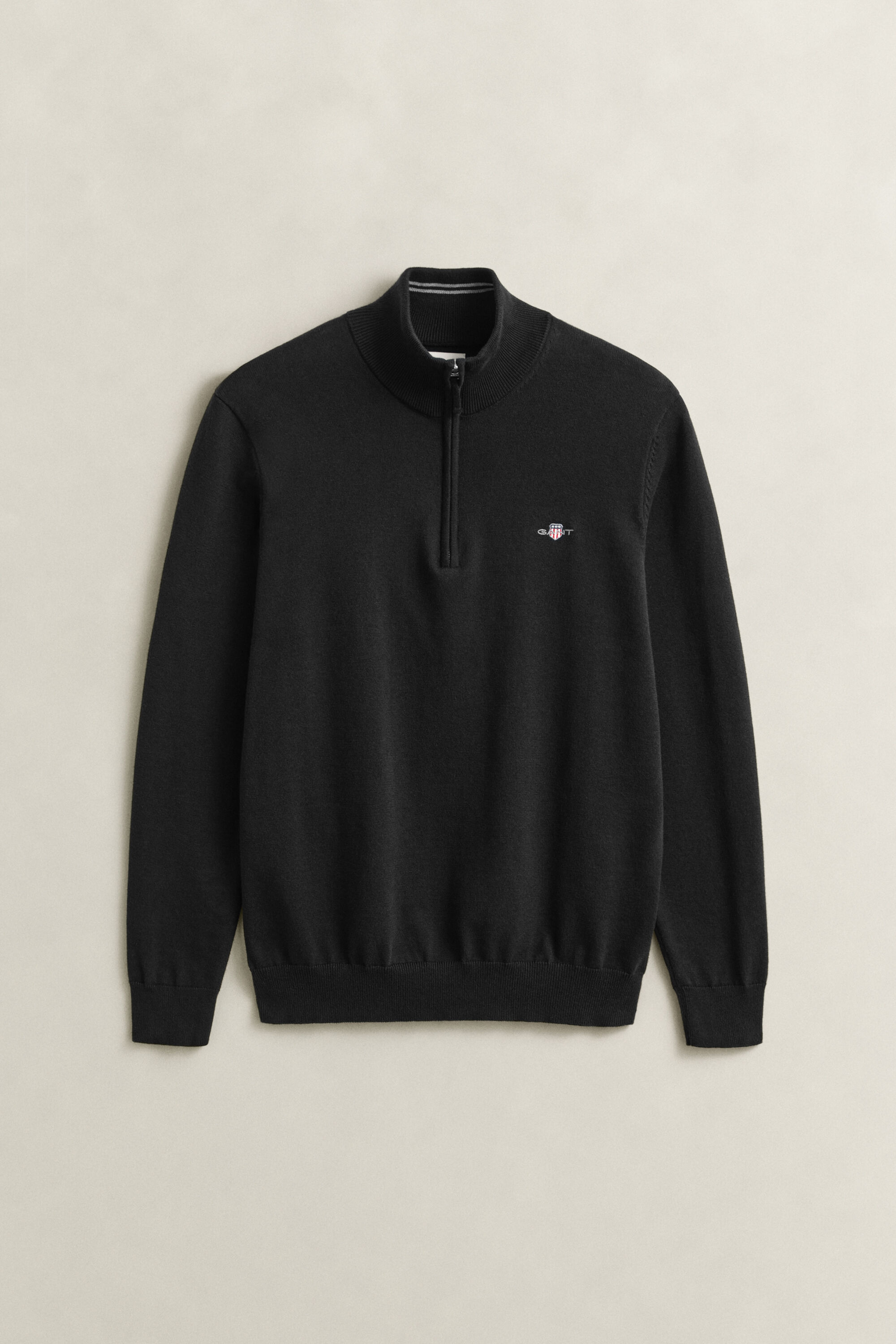 Maglia in cotone classico con zip corta