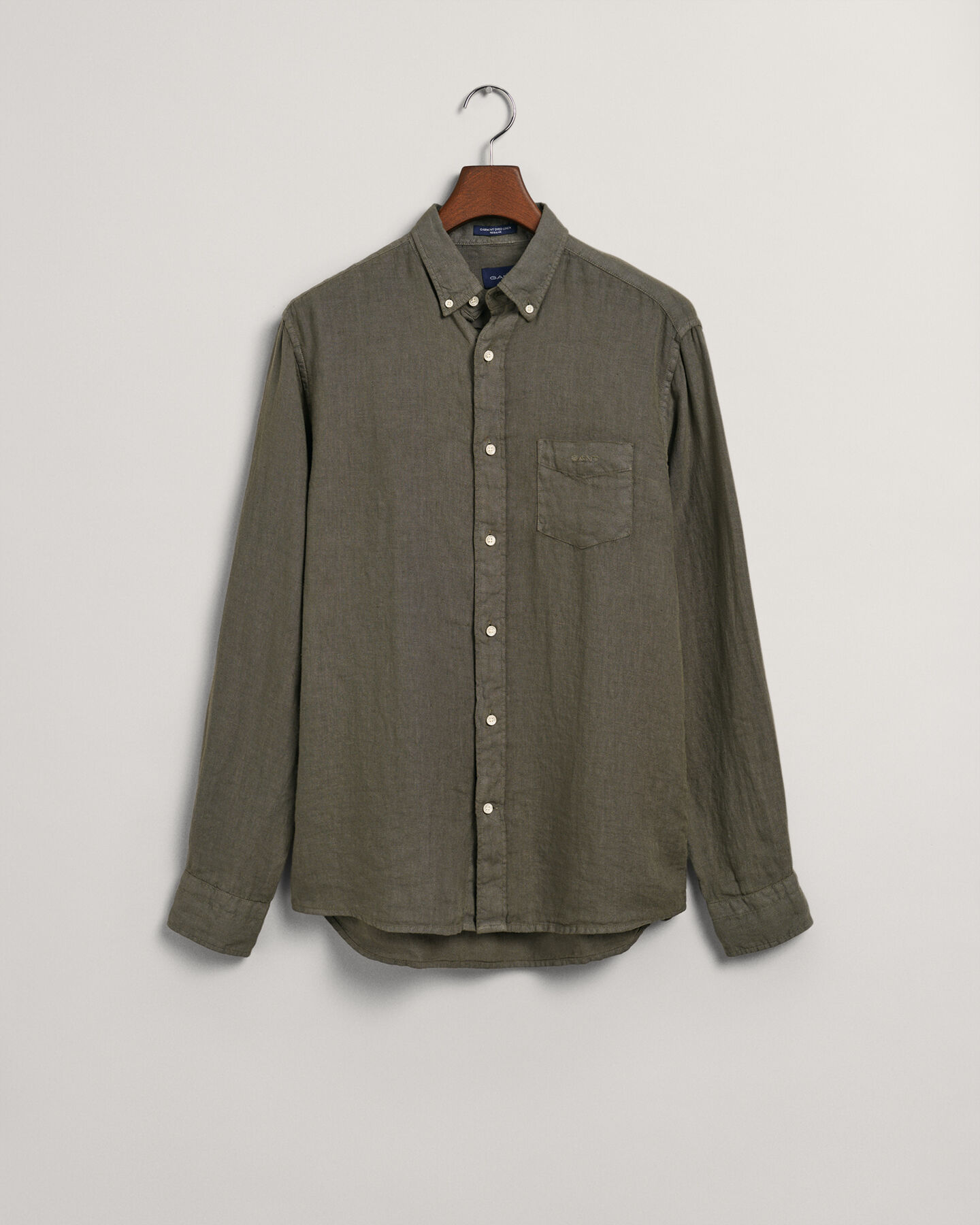 Camicia di lino tinto in capo regular fit