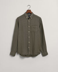 Camicia di lino tinto in capo regular fit