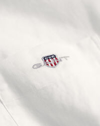 Camicia a maniche corte in misto cotone-lino regular fit