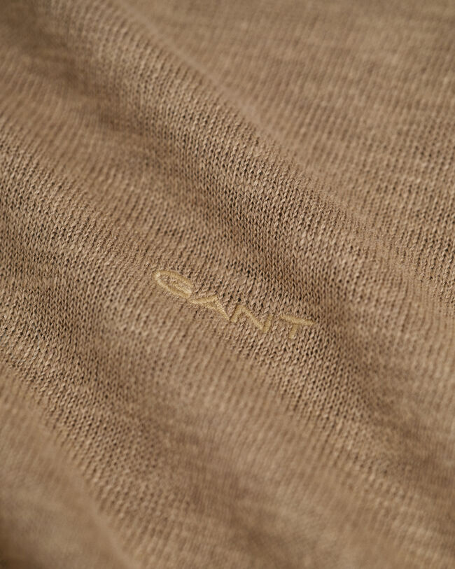 T-shirt in lino e cotone lavorata a maglia