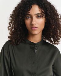 Abito a maniche lunghe in morbido raso di cotone