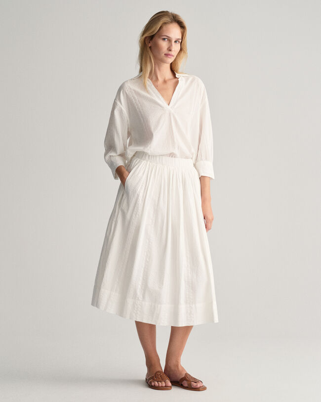 Gonna pull-on a righe Seersucker