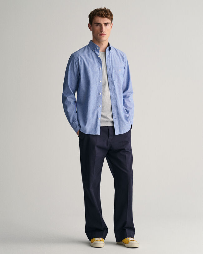 Camicia in lino-cotone regular fit