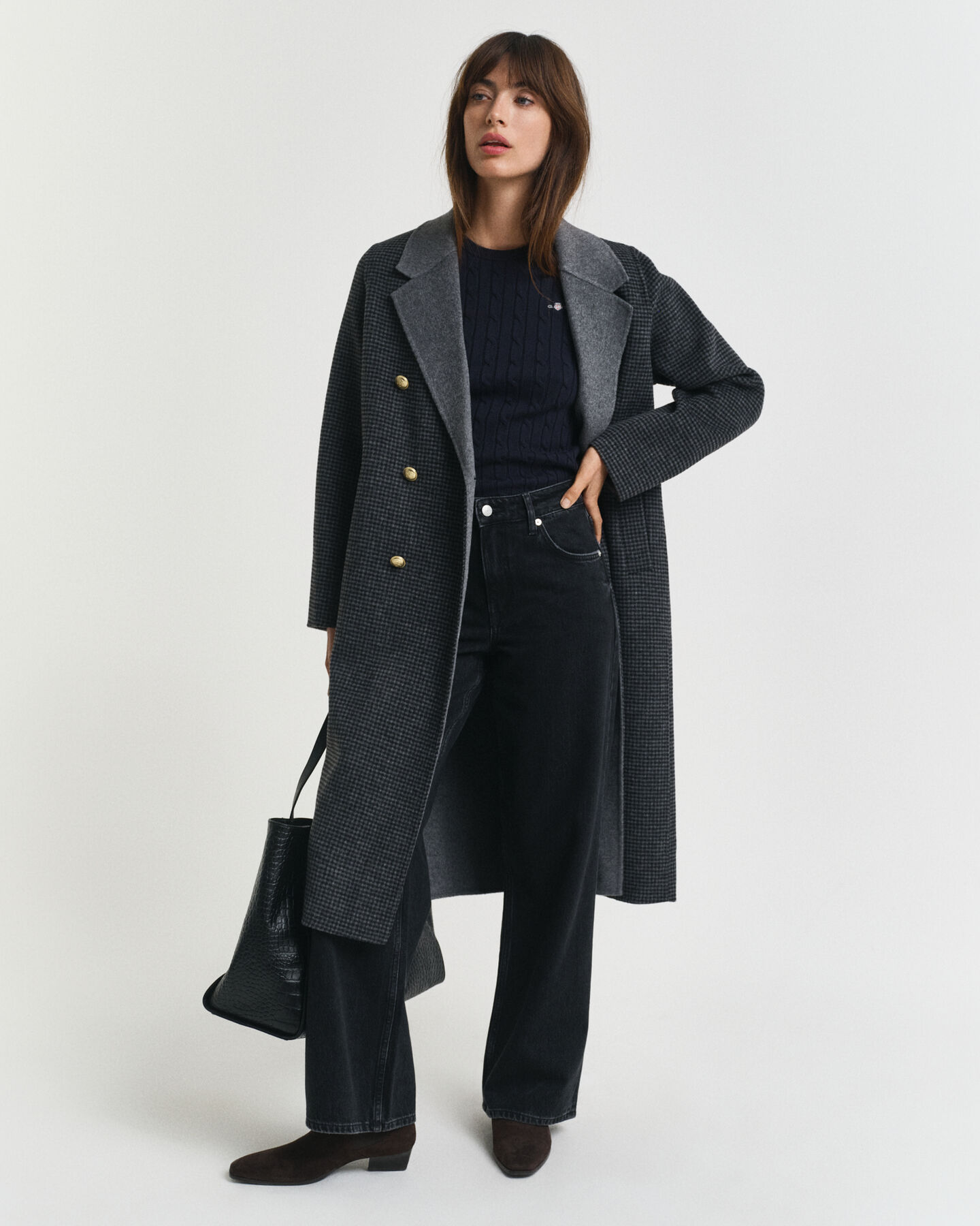 Maglia a trecce in cotone elasticizzato