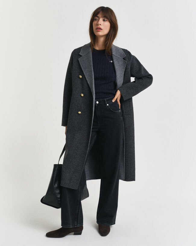 Maglia a trecce in cotone elasticizzato