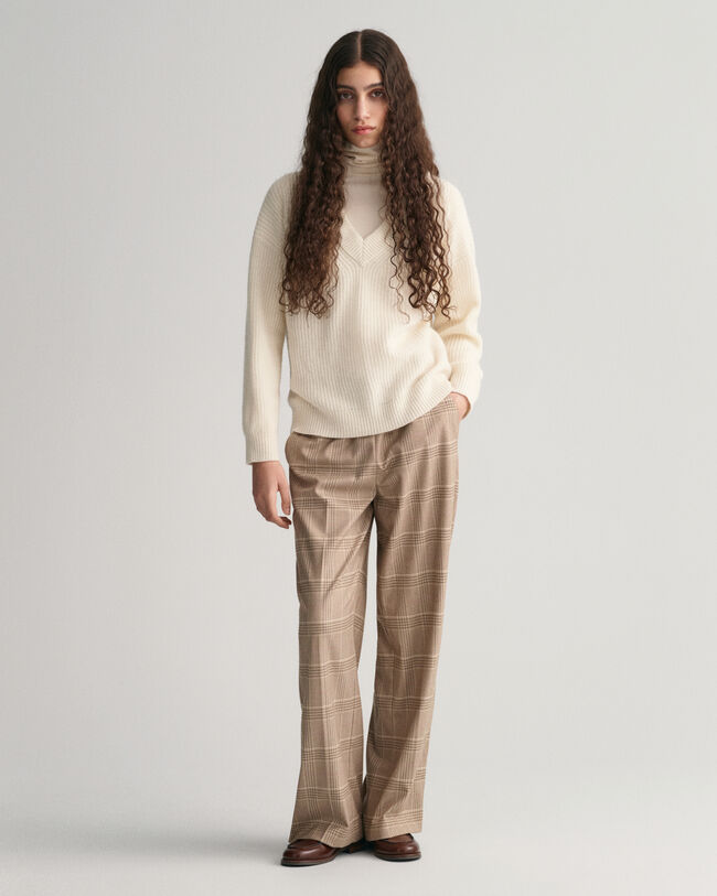 Pantaloni pull-on a quadri relaxed fit