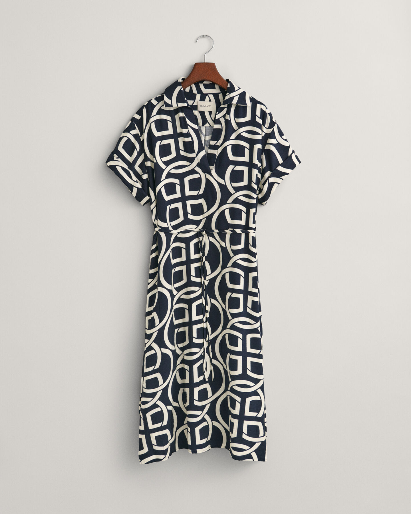 Caftano con maniche corte con stampa Monogram Print