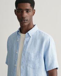 Camicia di lino maniche corte regular fit