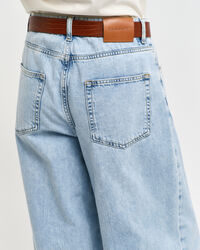 Jeans gamba ampia effetto stropicciato