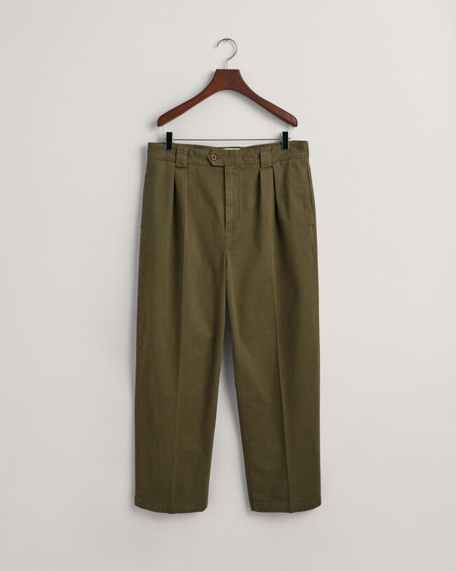 Pantaloni chino in twill con pinces