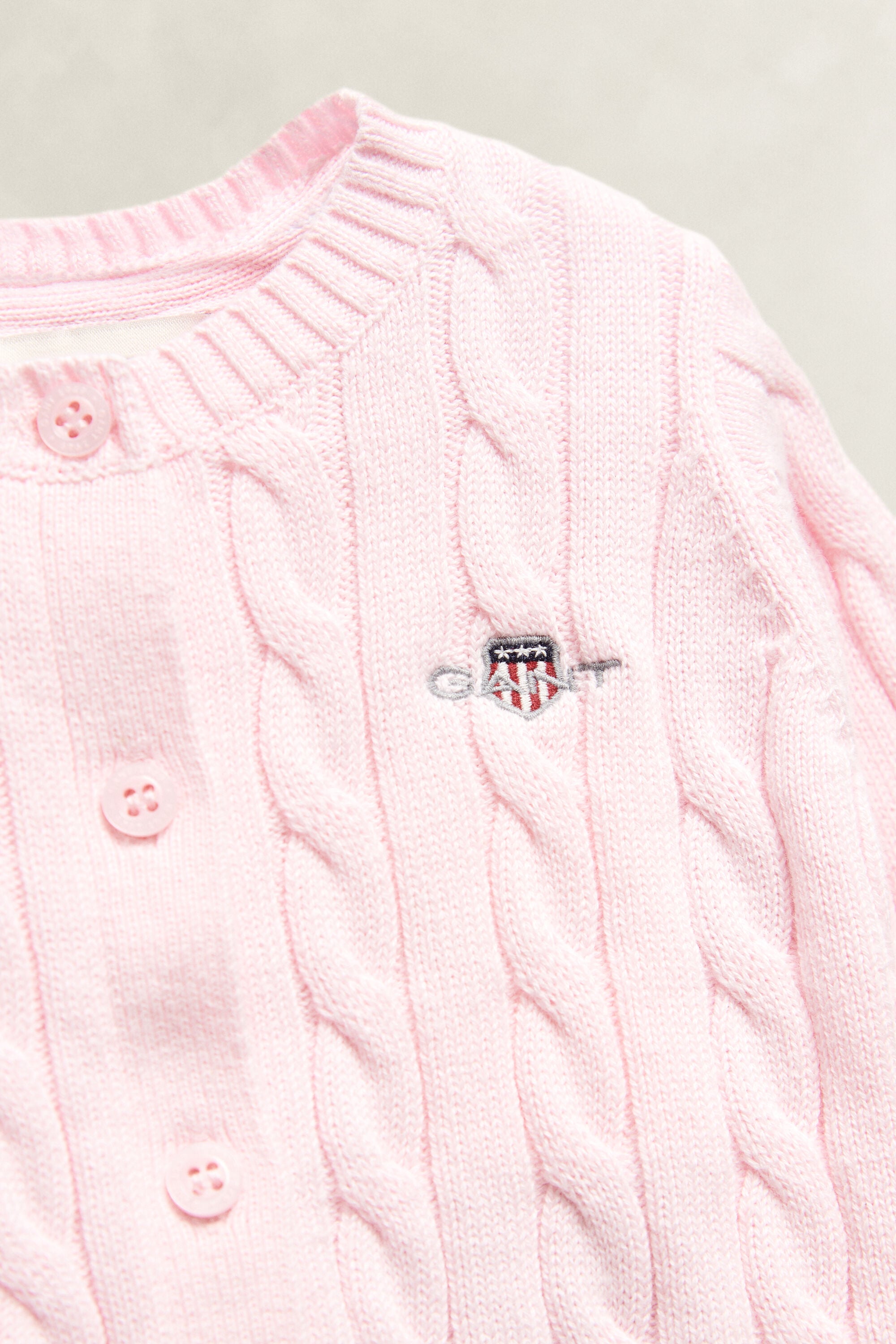 Cardigan lavorato in cotone a trecce Shield Baby