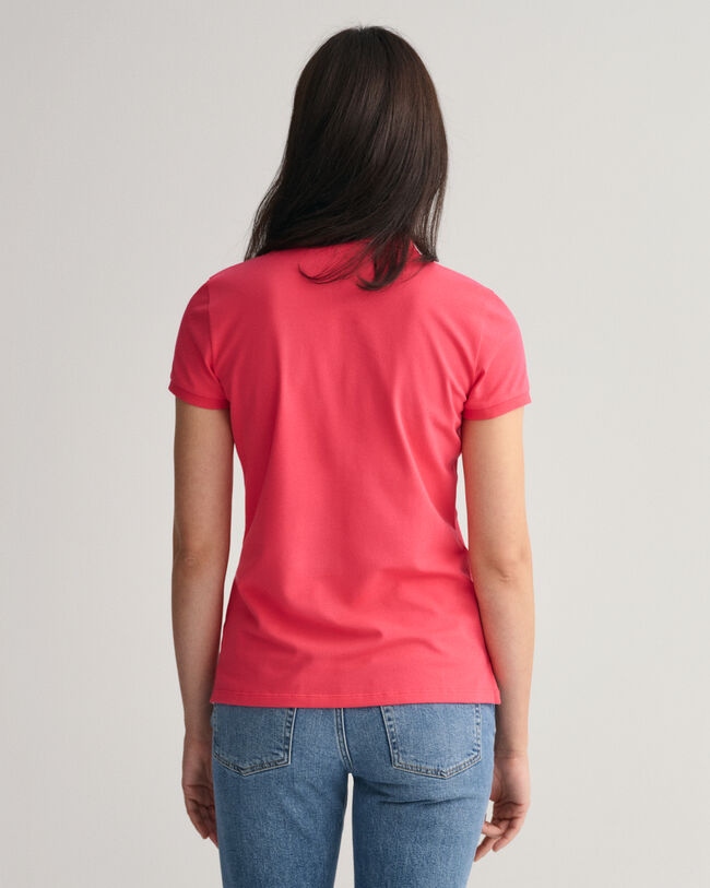 Polo in piqu&eacute; con colletto a contrasto