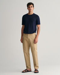 T-shirt in lino e cotone lavorata a maglia