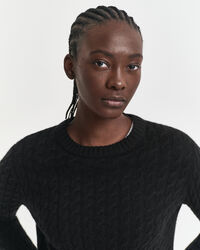 Maglia girocollo in cashmere a trecce