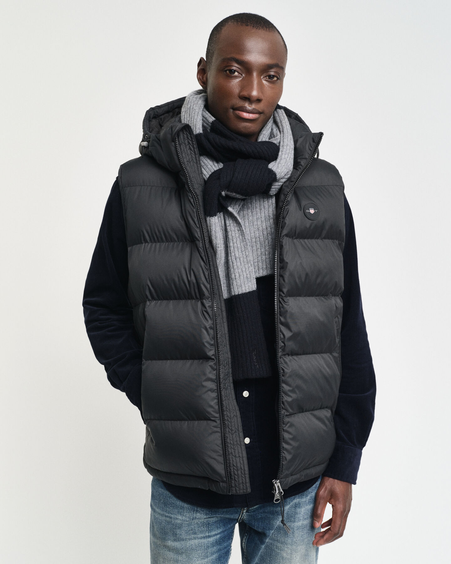 Sciarpa in maglia a righe