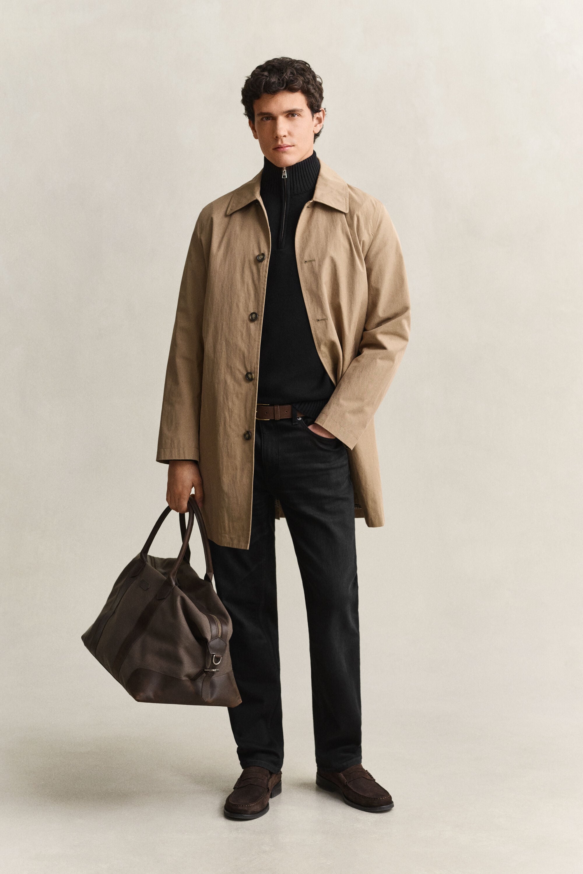 Maglia in cotone casual con zip corta