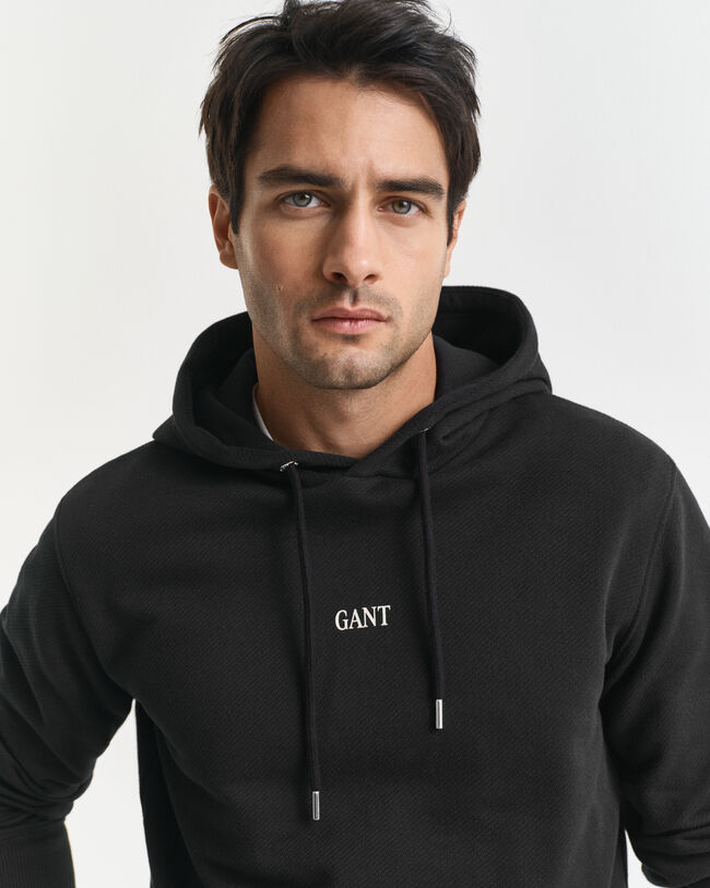 Felpa con cappuccio stampa piccola