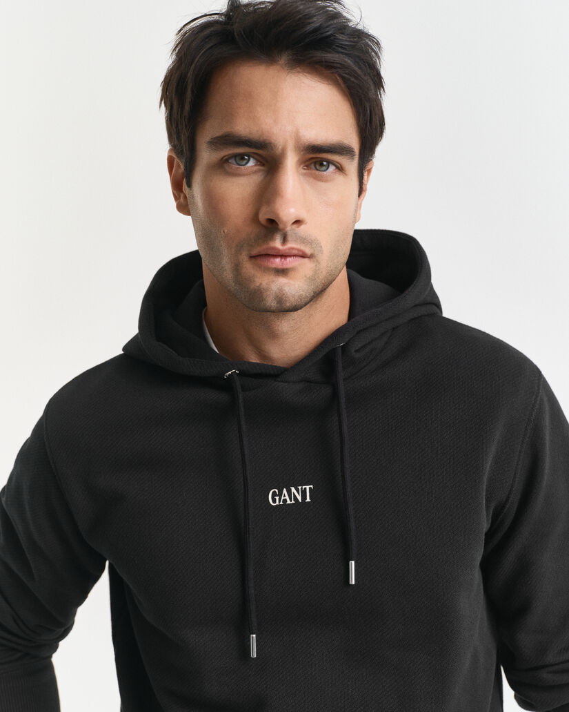 Felpa con cappuccio stampa piccola