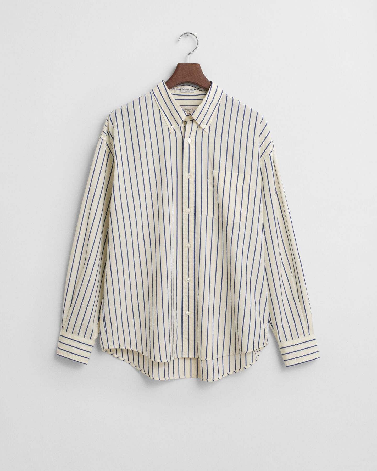 Camicia in popeline a righe oversize