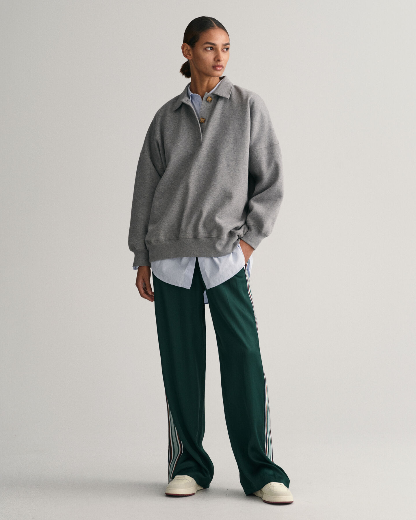Pantaloni pull-on a righe relaxed fit