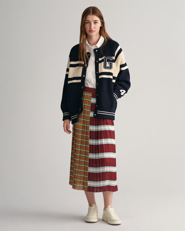 Gonna plissettata a righe