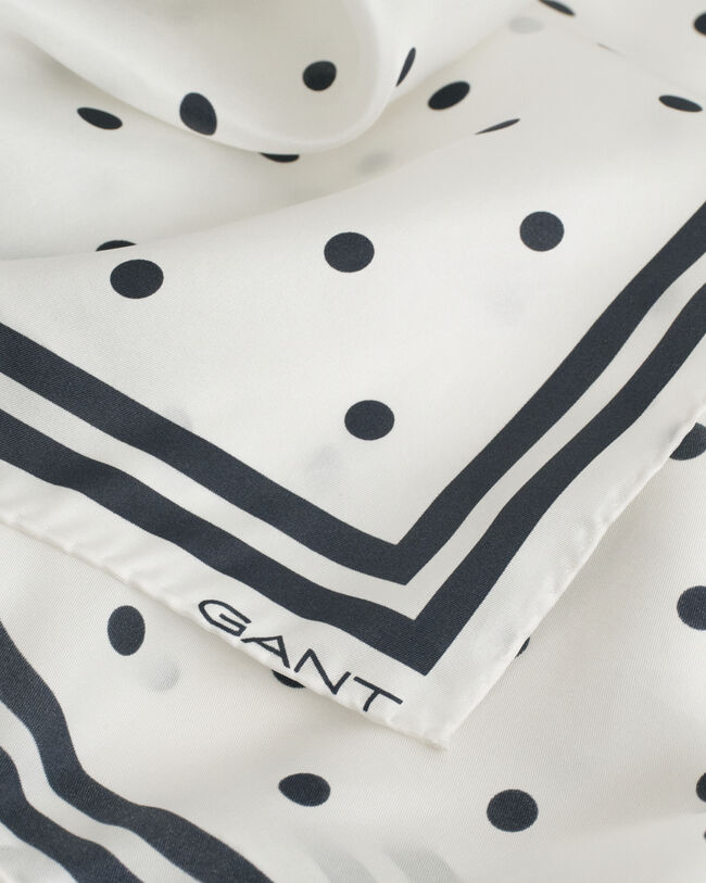 Foulard di seta con stampa a pois