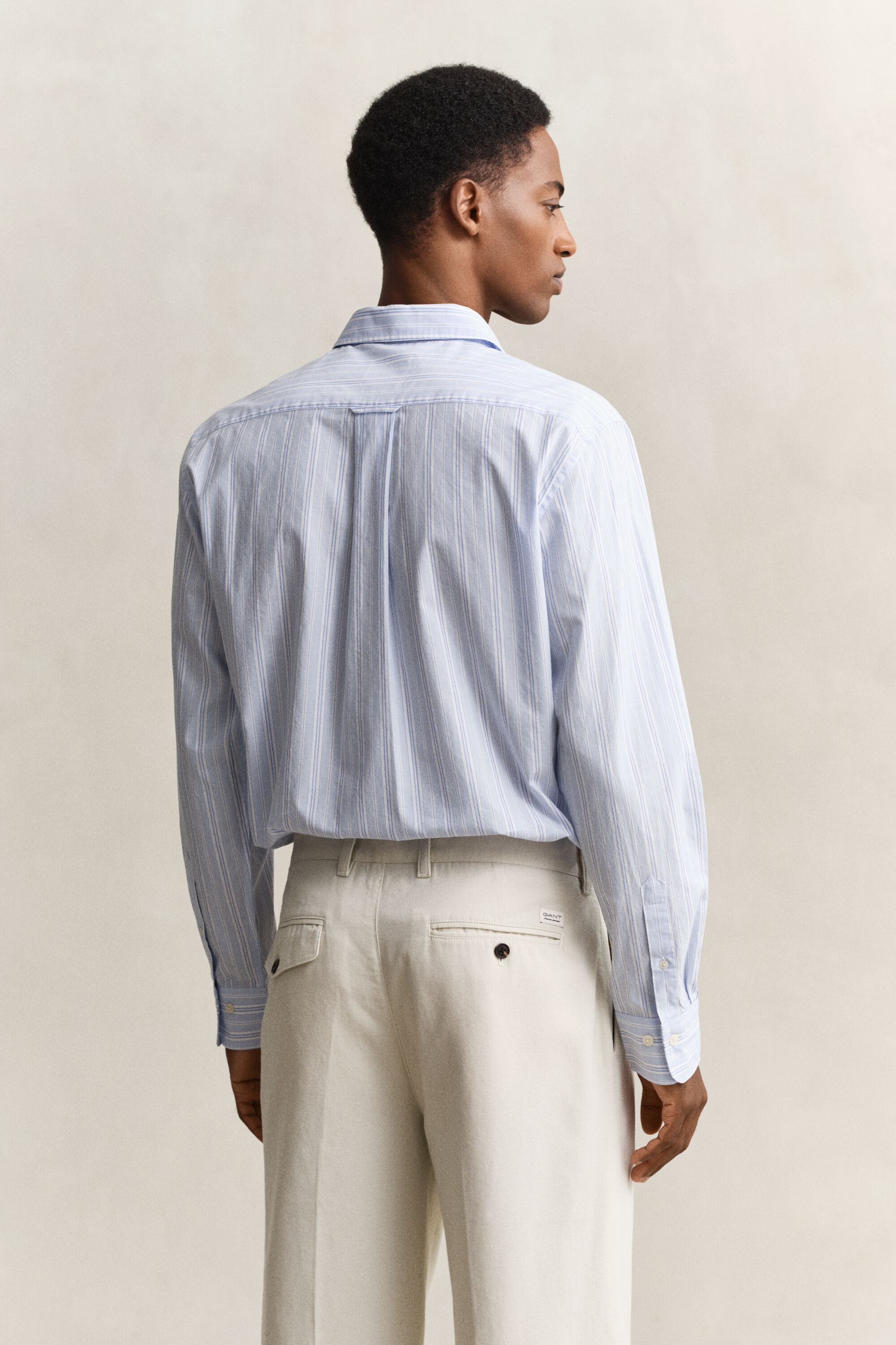 Camicia a righe in tessuto a spina di pesce regular fit