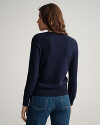 Maglia girocollo in cotone e cashmere