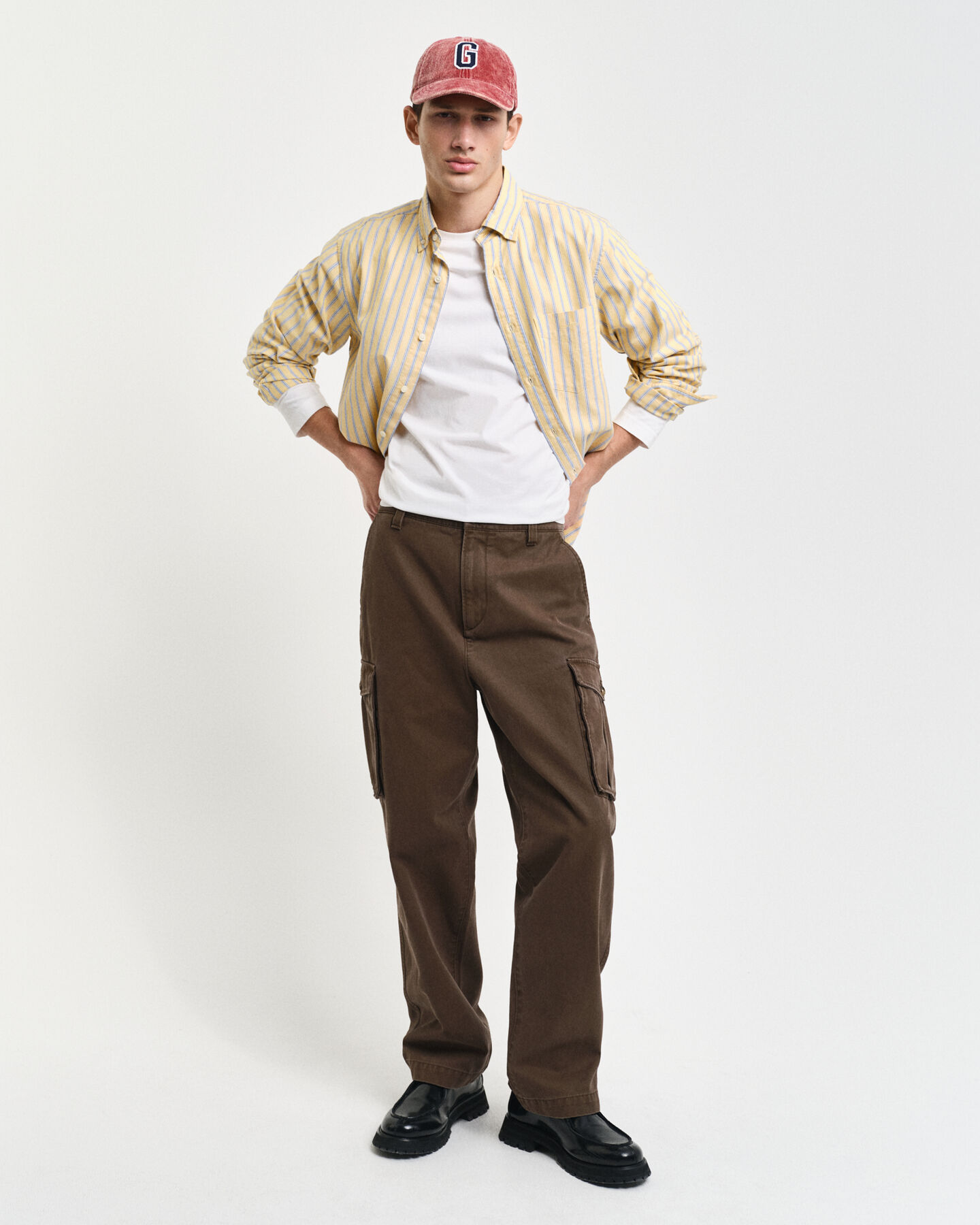 Pantaloni cargo in twill di cotone regular fit