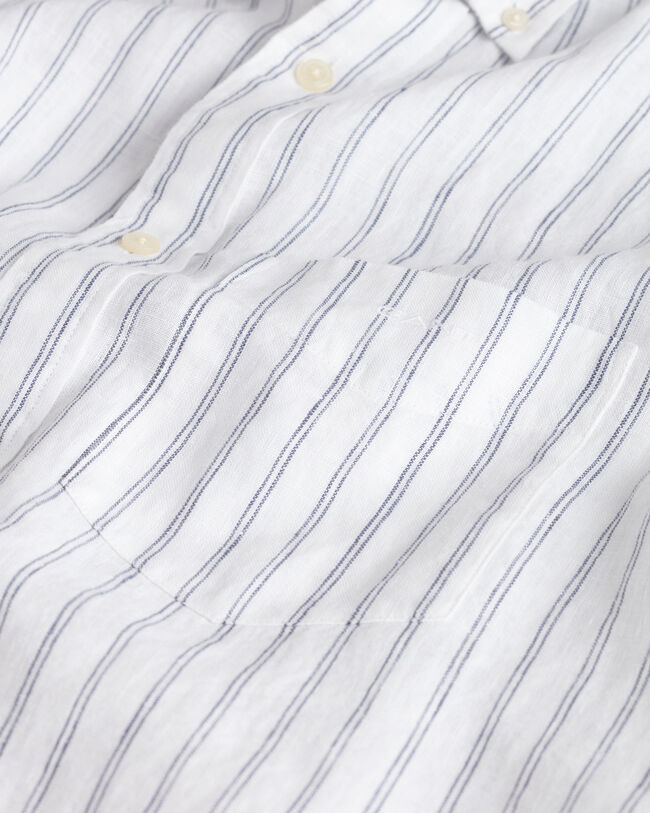 Camicia di lino a righe regular fit