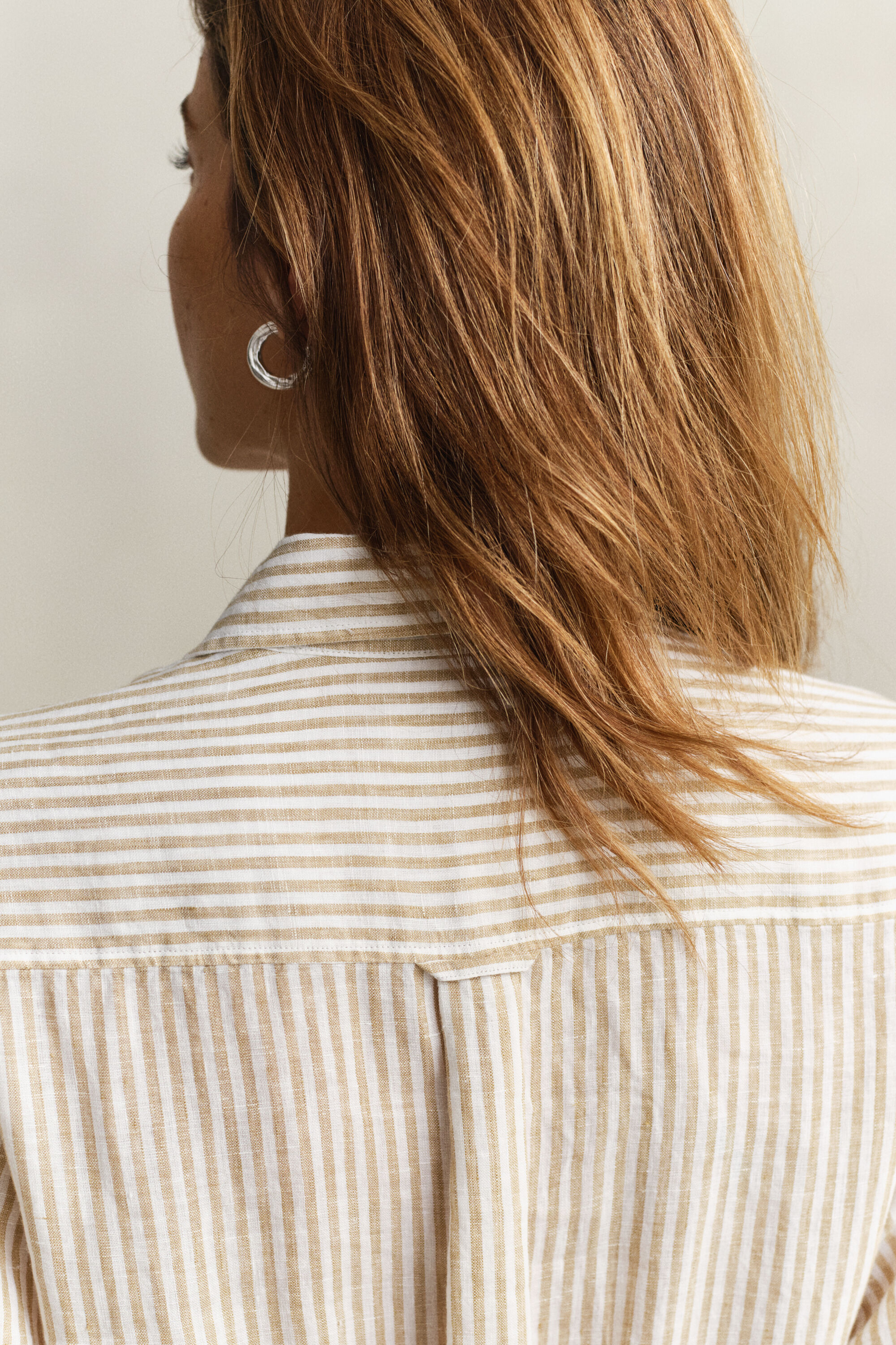 Abito chemisier a righe in lino