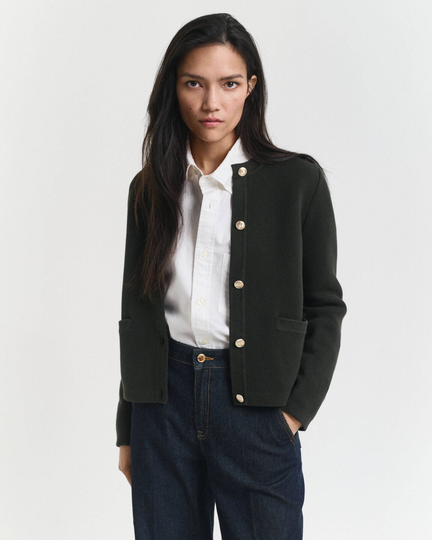 Cardigan in un colore a contrasto