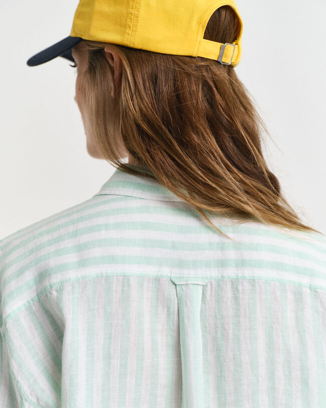 Camicia di lino a righe relaxed fit