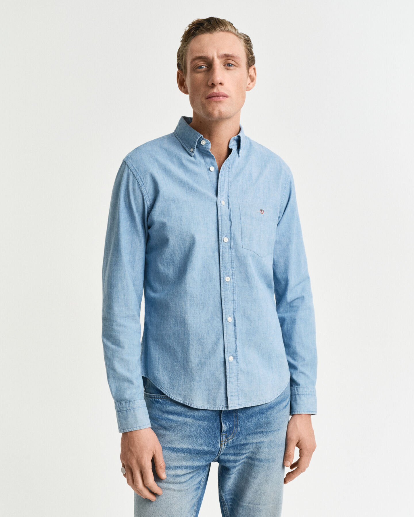 Camicia in chambray regular fit