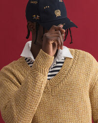 Maglia in filato ritorto colorato con scollo a V