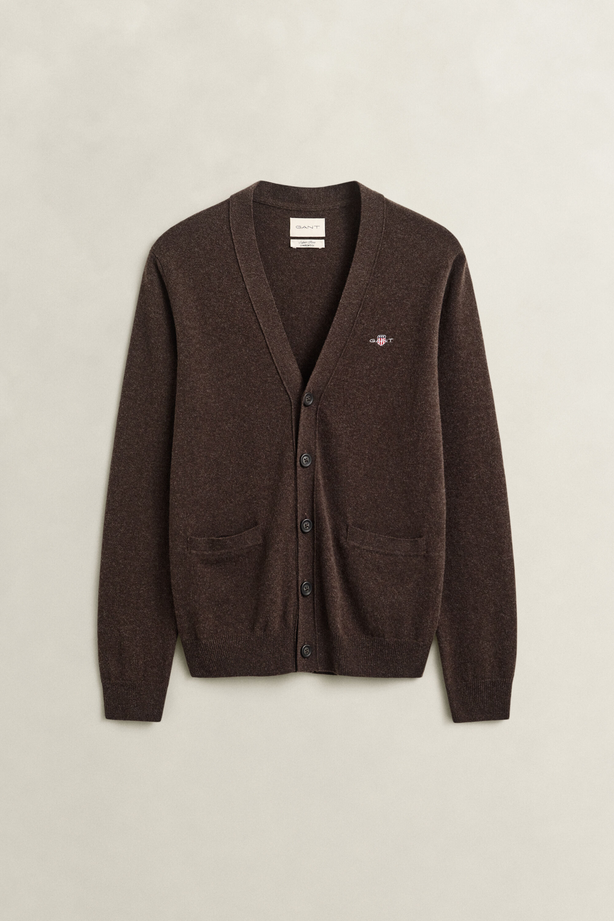 Cardigan con scollo a V in lana d’agnello