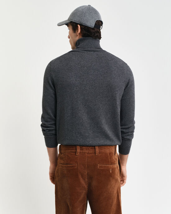 Maglia a collo alto in lana e cotone