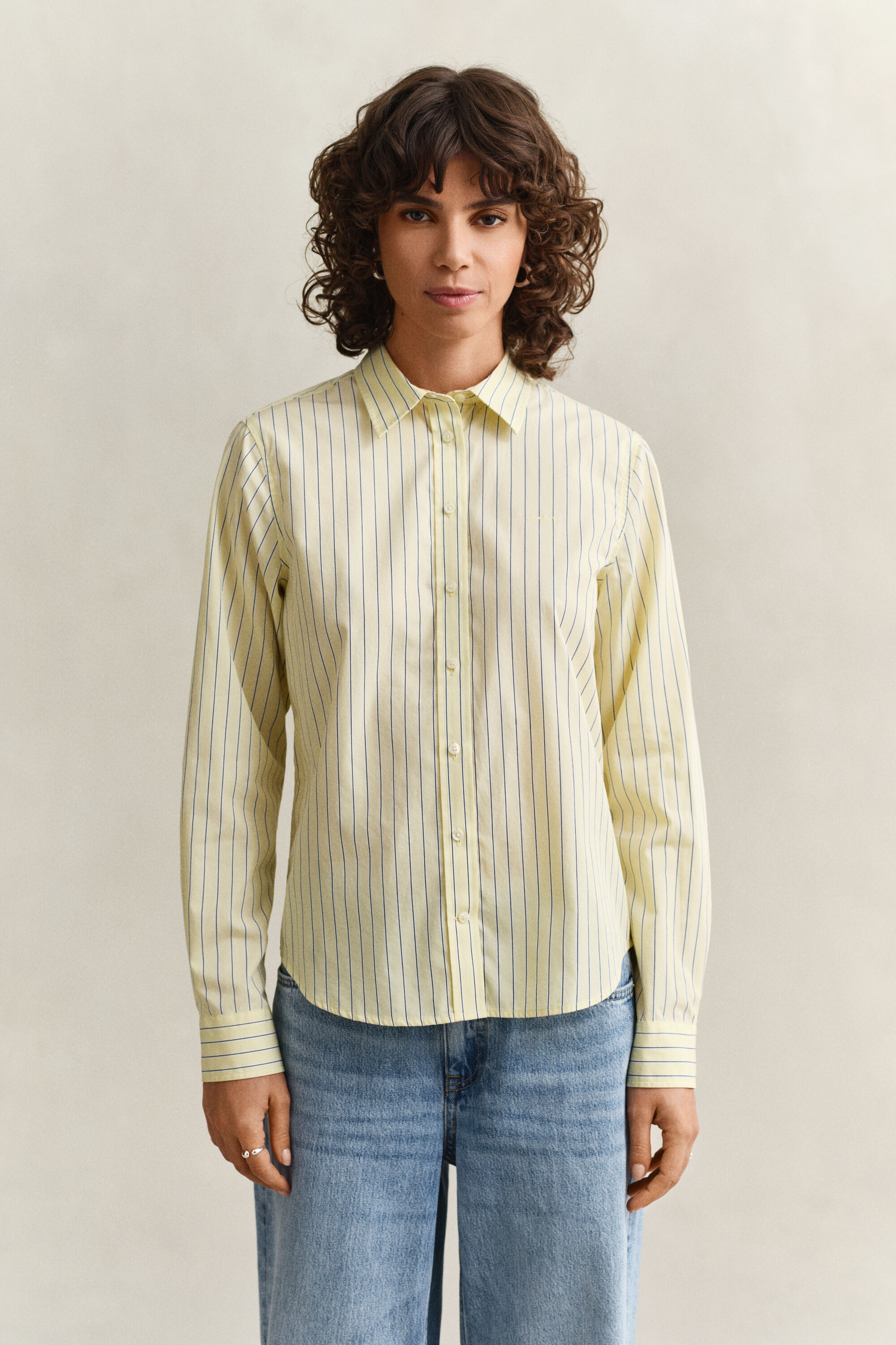 Camicia classica in popeline a righe regular fit