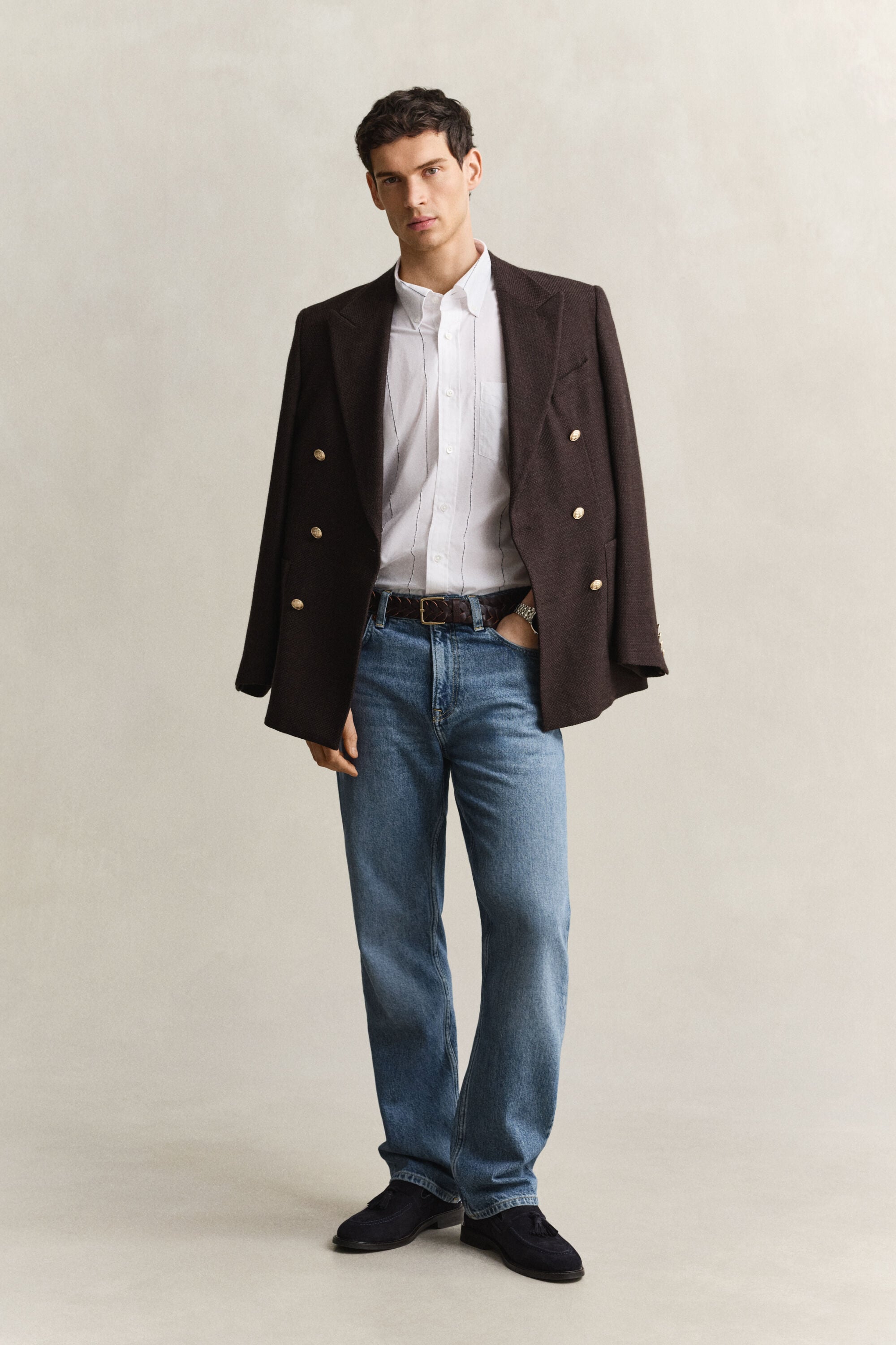 Camicia in ciniglia testurizzata