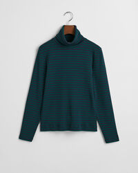 Collo alto a coste e maniche lunghe a righe